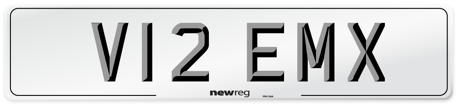 V12 EMX Number Plate from New Reg
